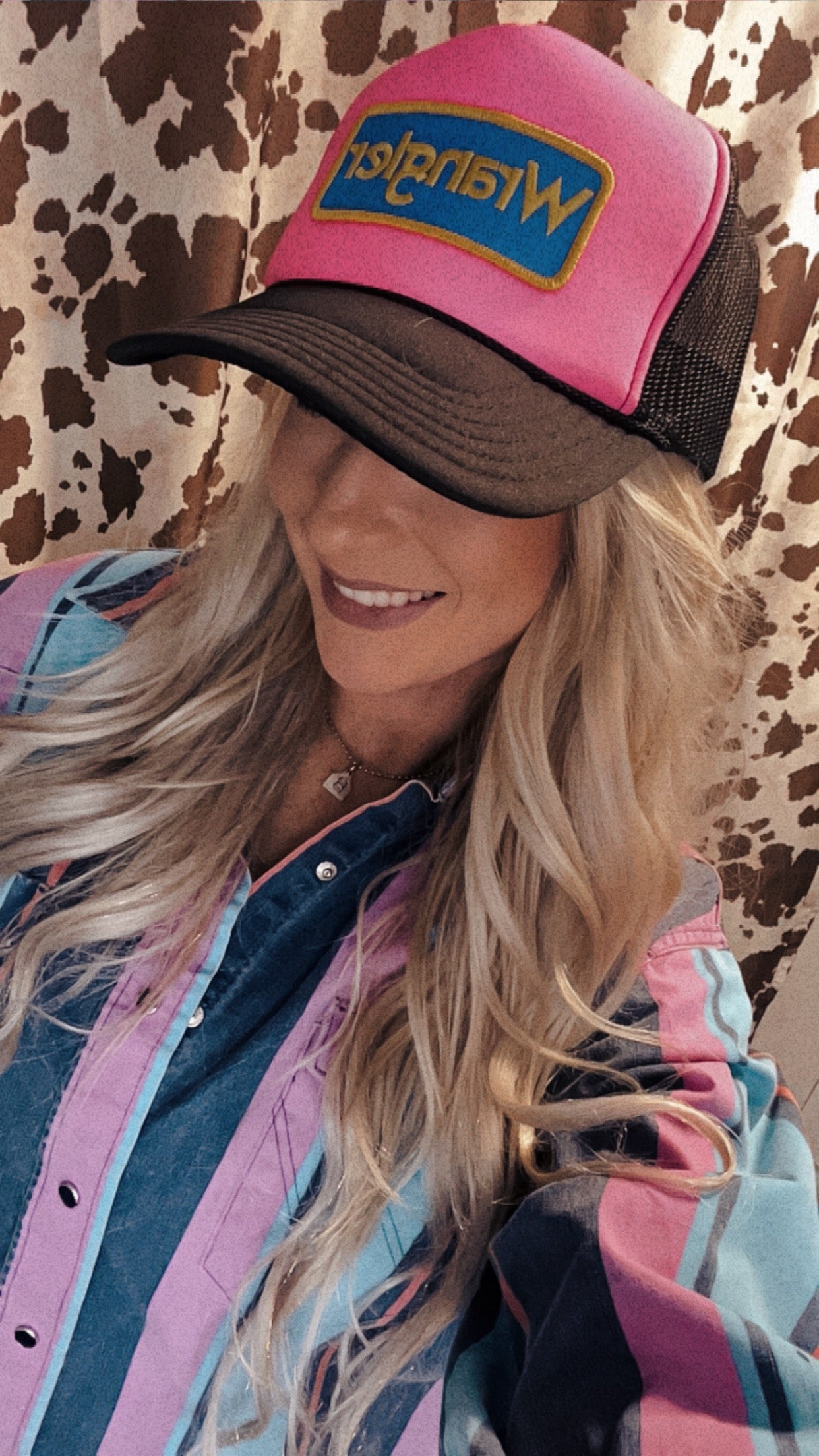 Hot Pink & Black Wrangler Trucker Hat