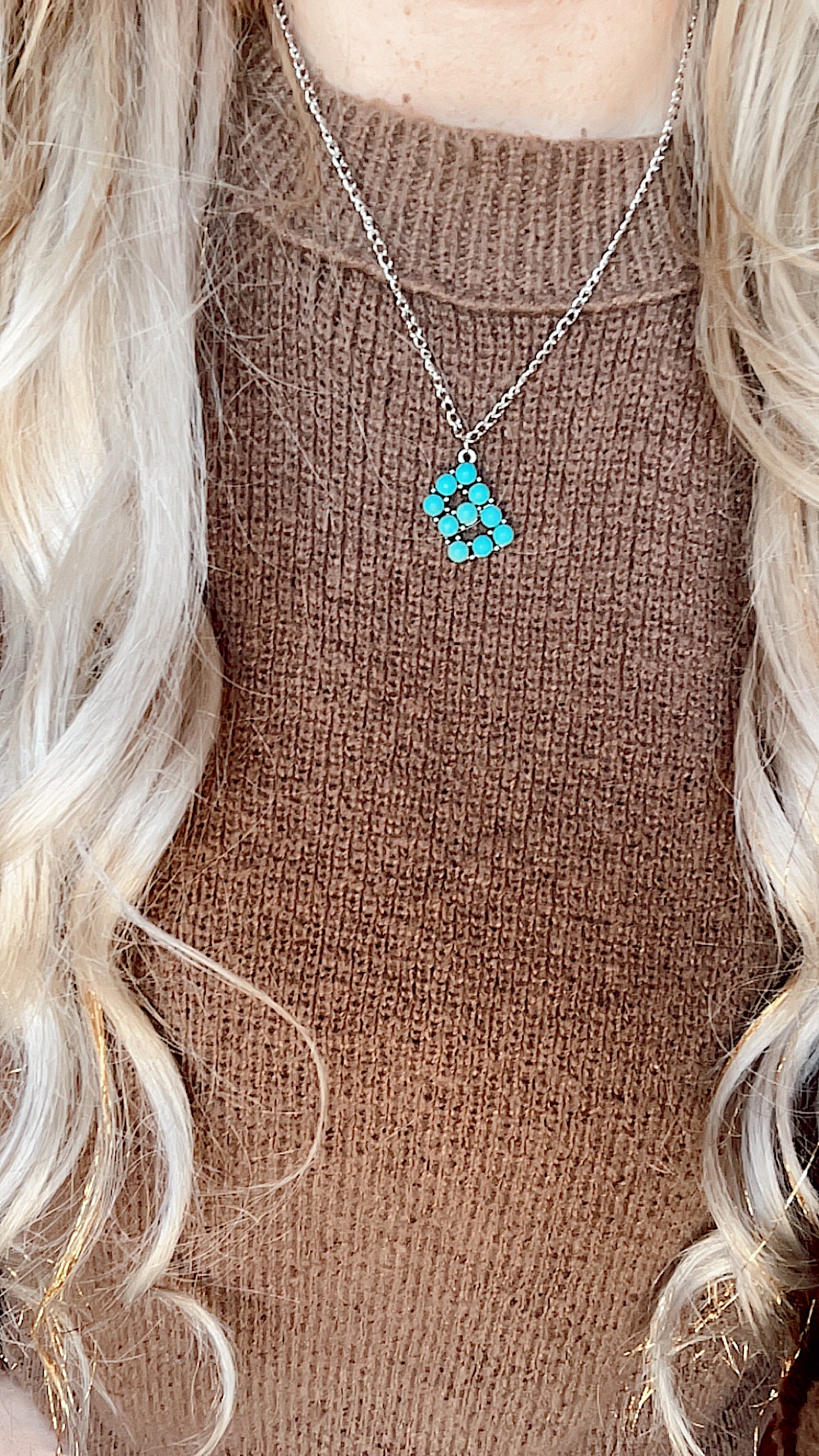 Turquoise Initial Necklace