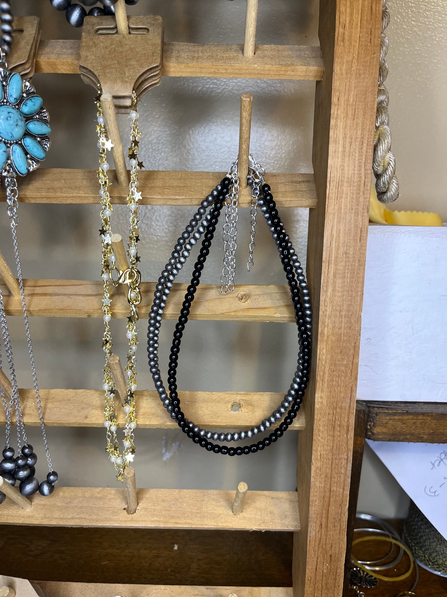 Black Round Bead Choker