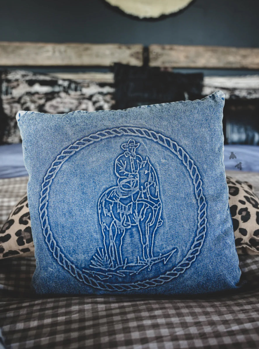 The Denim Boss Throw Pillow Cover