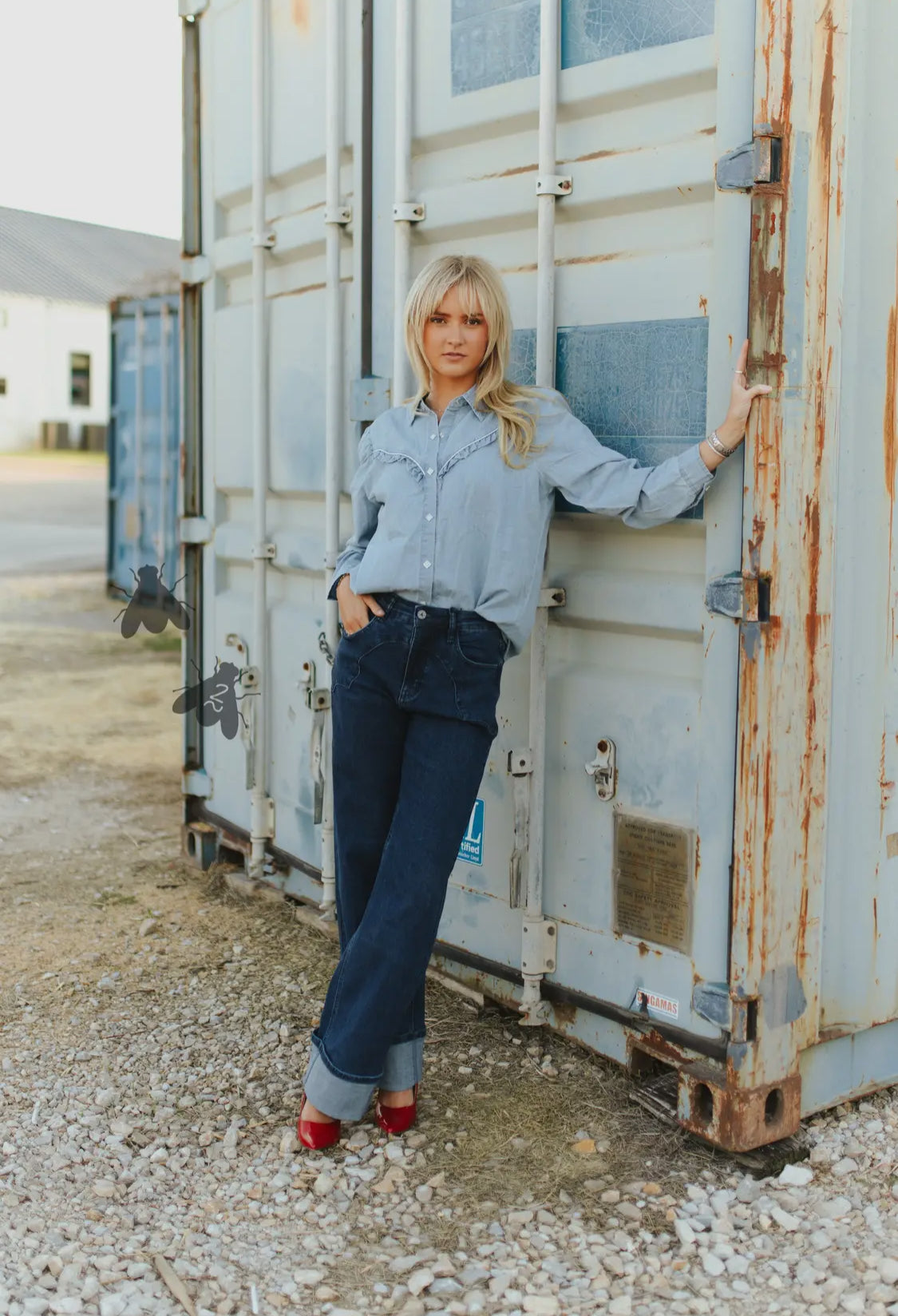 Rowdy Ruffles Long-Sleeved Diamond Pearl Snap