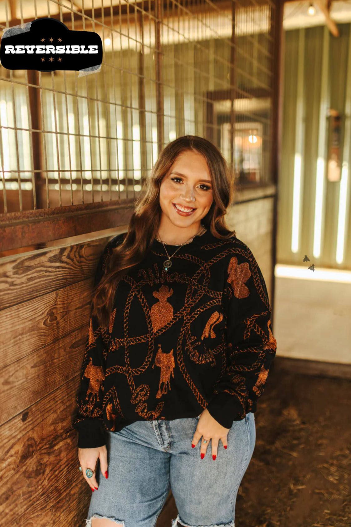 Copper Cowboy Reversible Sweater