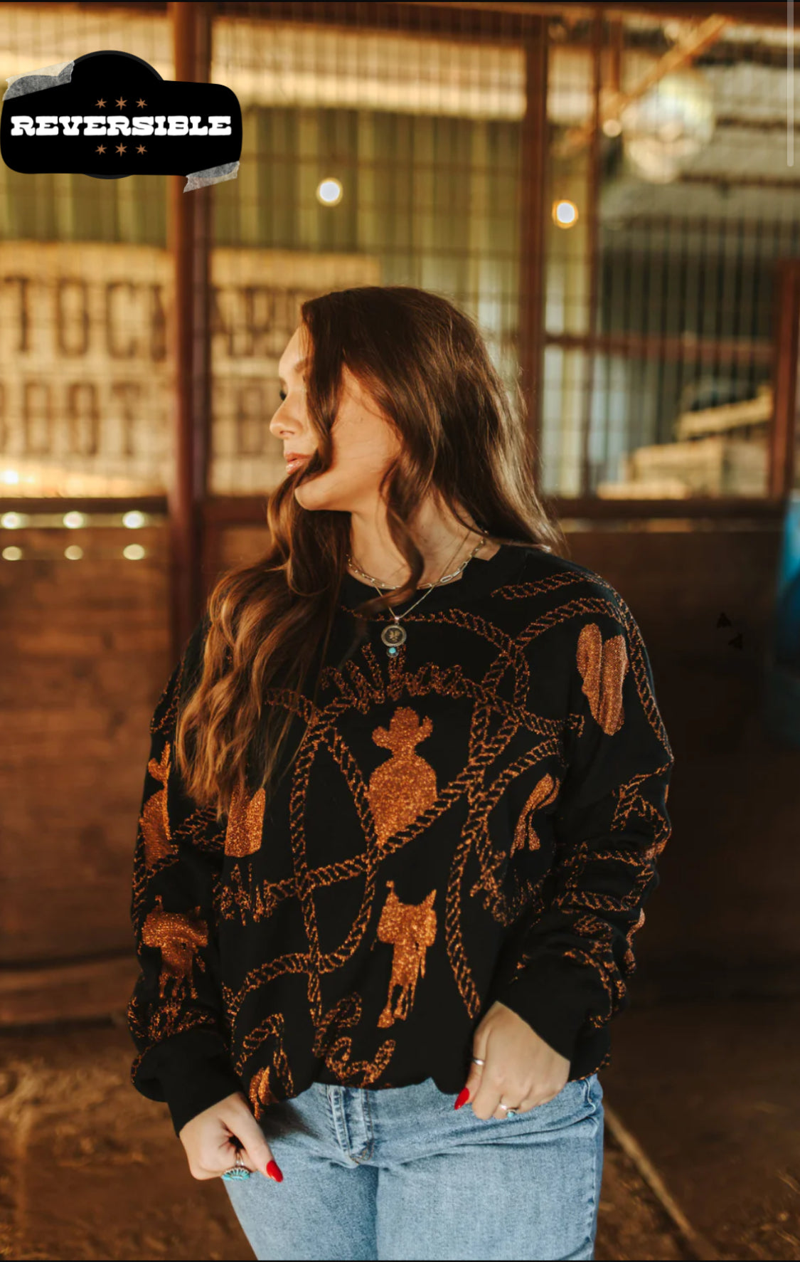 Copper Cowboy Reversible Sweater