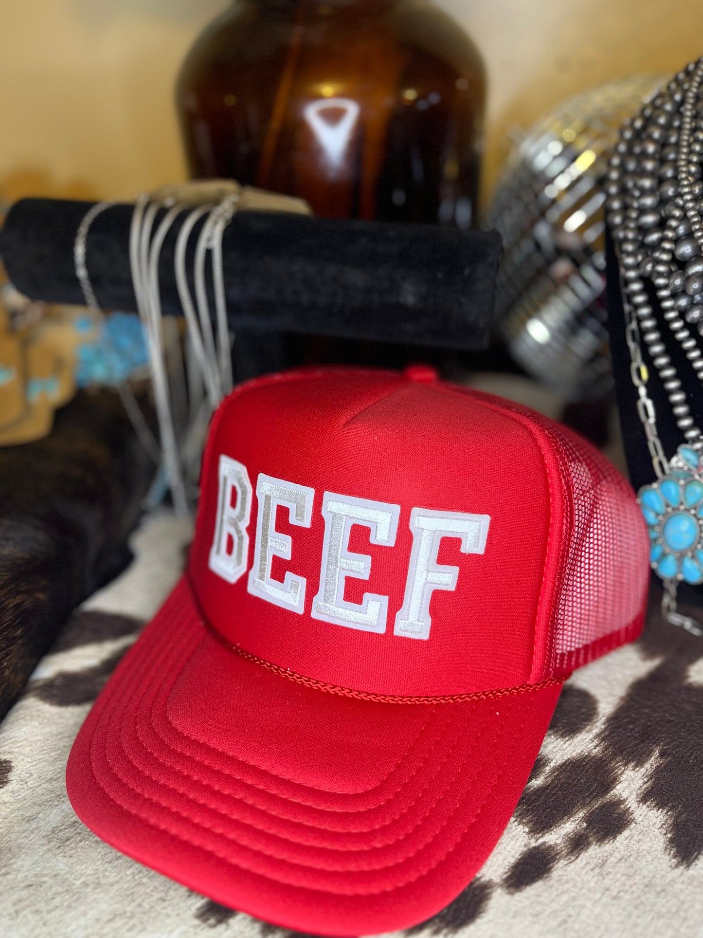 Red BEEF Trucker Hat