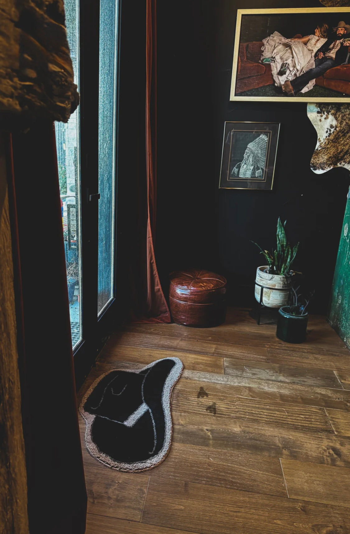 Moody Cowboy Rug—Midnight Black