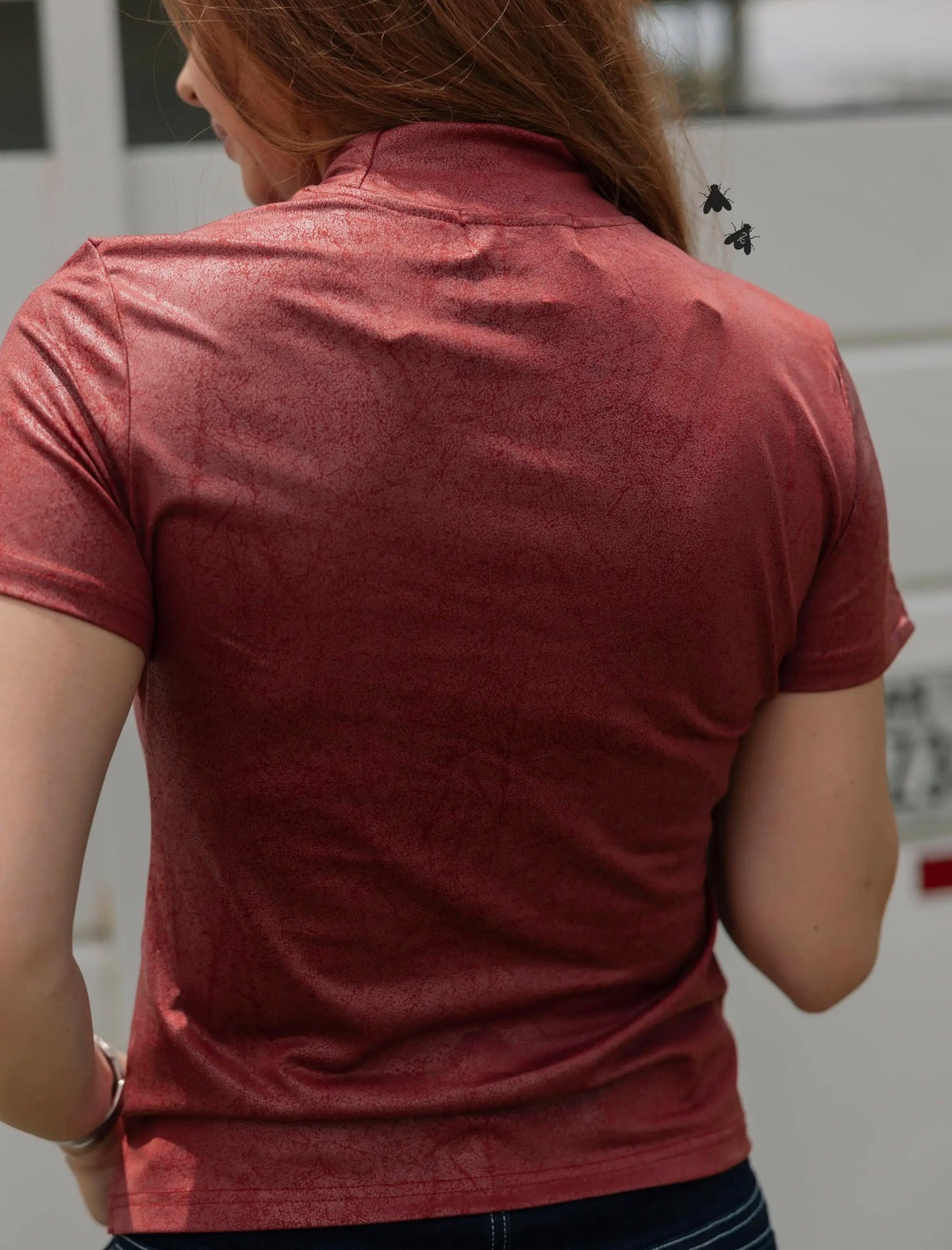 Leather Feelz Top— Burgundy