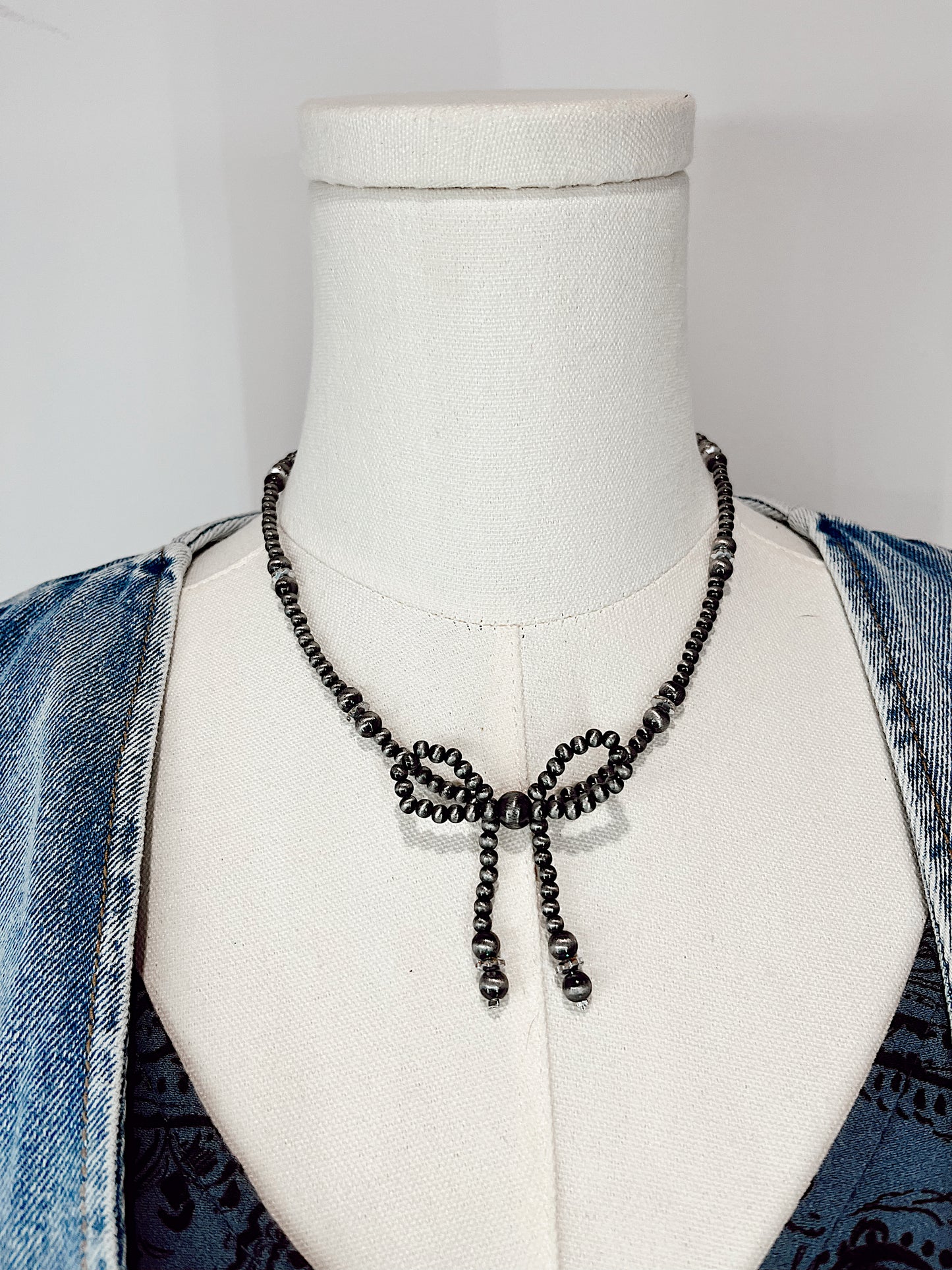 Faux Navajo Bow Beaded Necklace