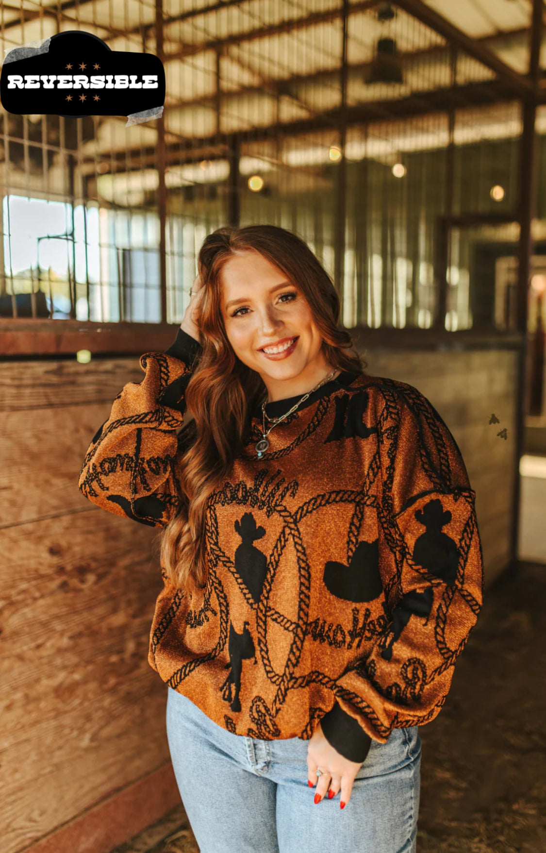 Copper Cowboy Reversible Sweater