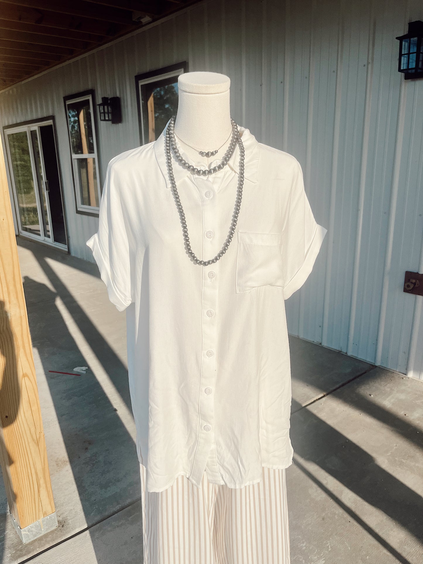 White Buttoned Down Short Sleeve