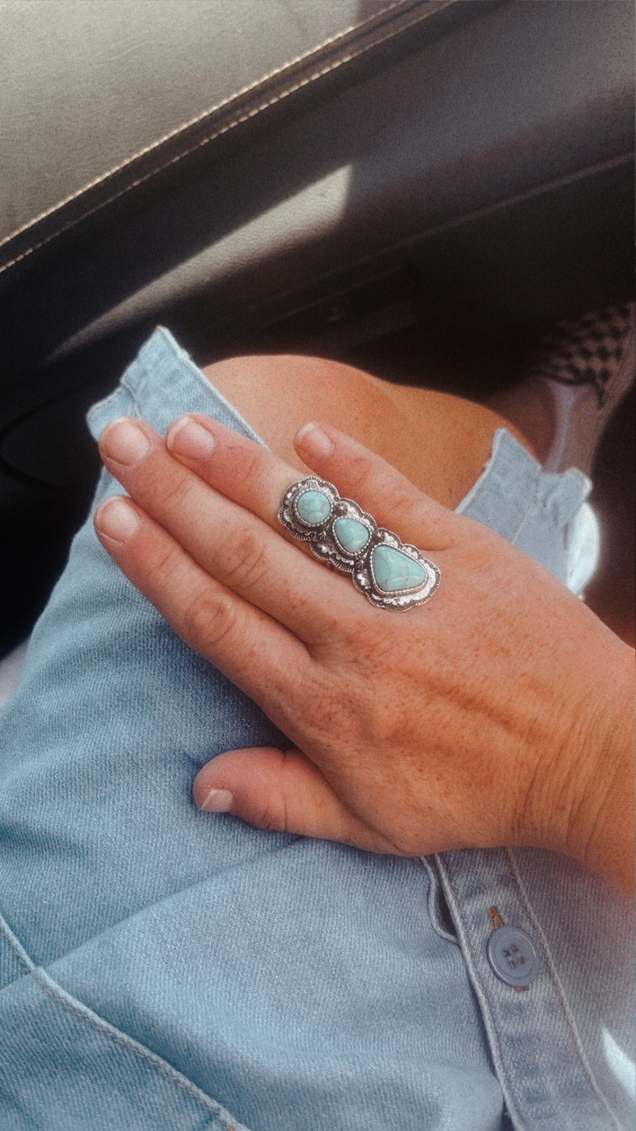 Western Turquoise Cuff Ring