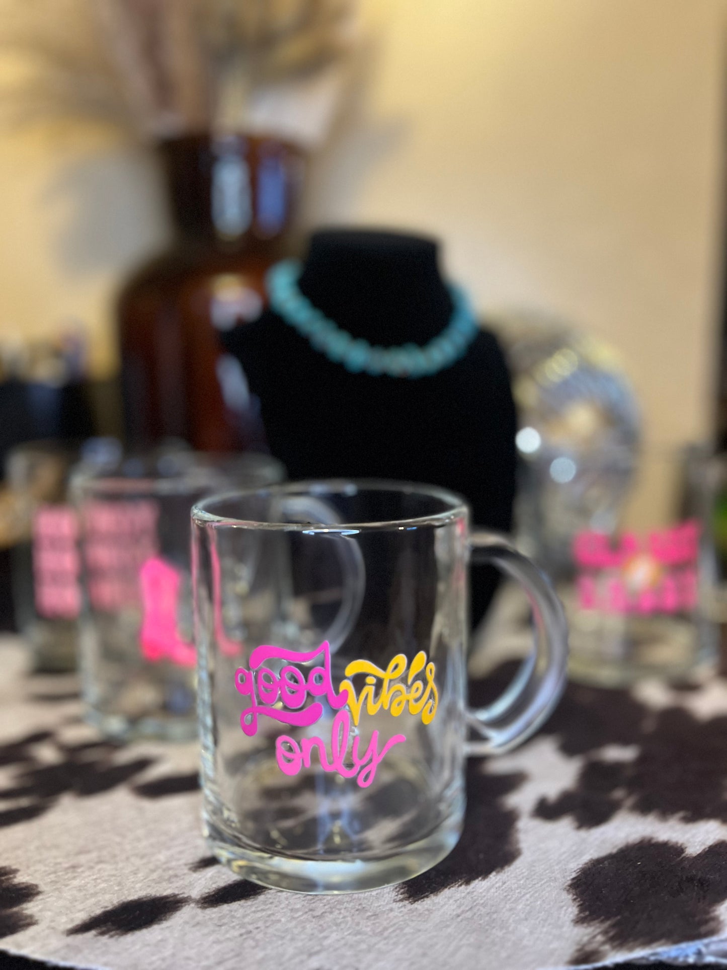 Good Vibes Only Glass Coffee Cup