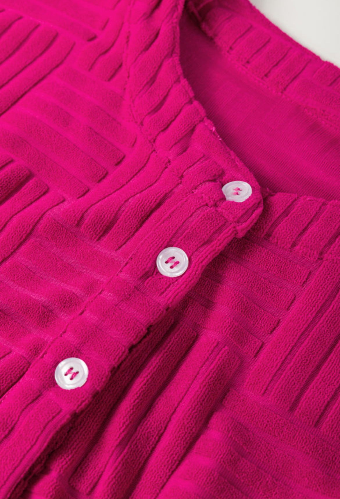 Textured Sleeveless Wide Leg Jumpsuit- Hot Pink