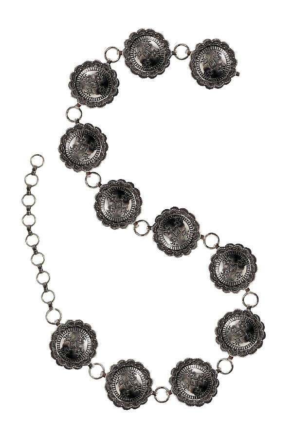 Western Metal Concho Chain Belt