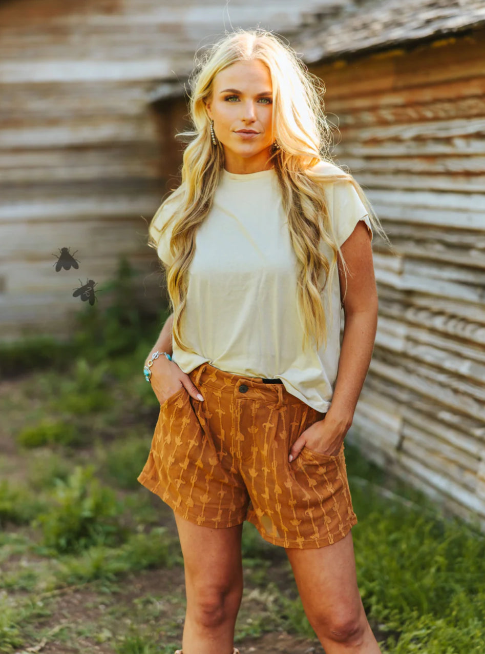 Saddle Bum Shorts- Saddle