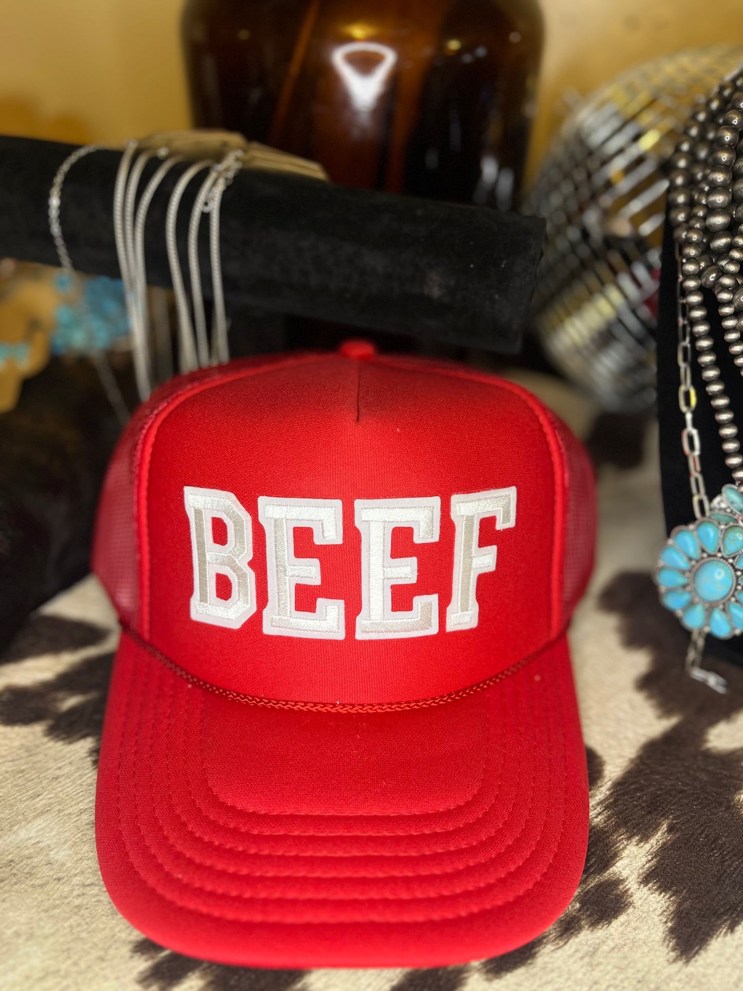 Red BEEF Trucker Hat