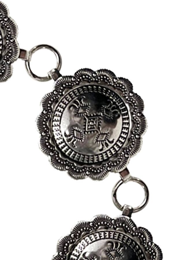 Western Metal Concho Chain Belt