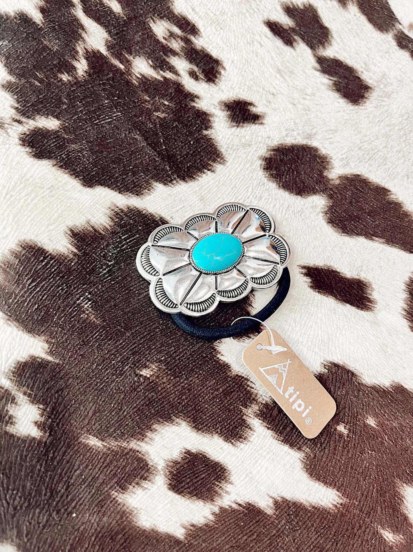 Western Concho Turquoise Hair Tie