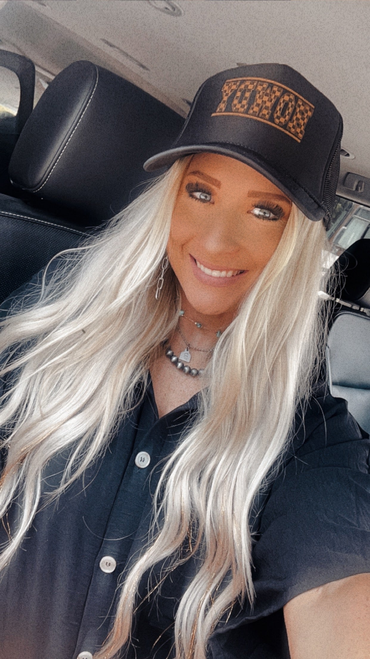 Black Checkered HOWDY Trucker