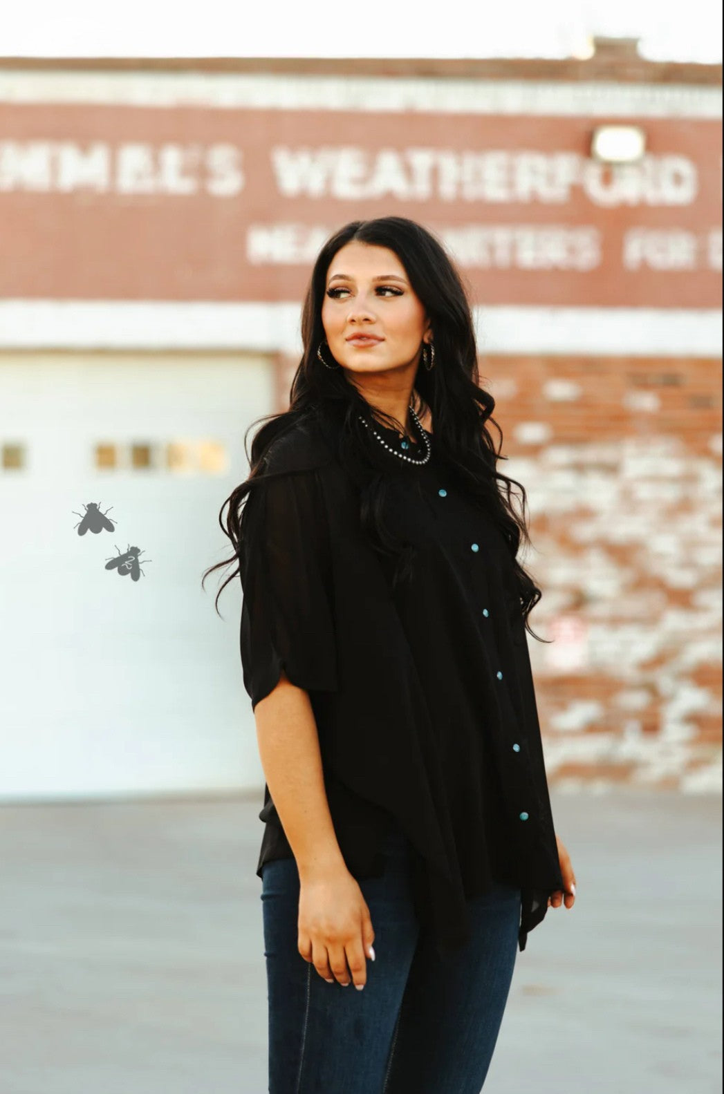 Go With The Flow Top- Black
