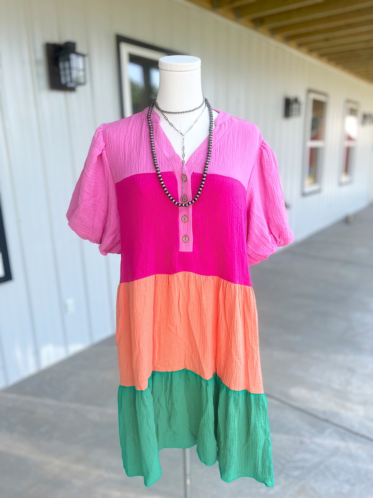 Multicolor Color Block Dress