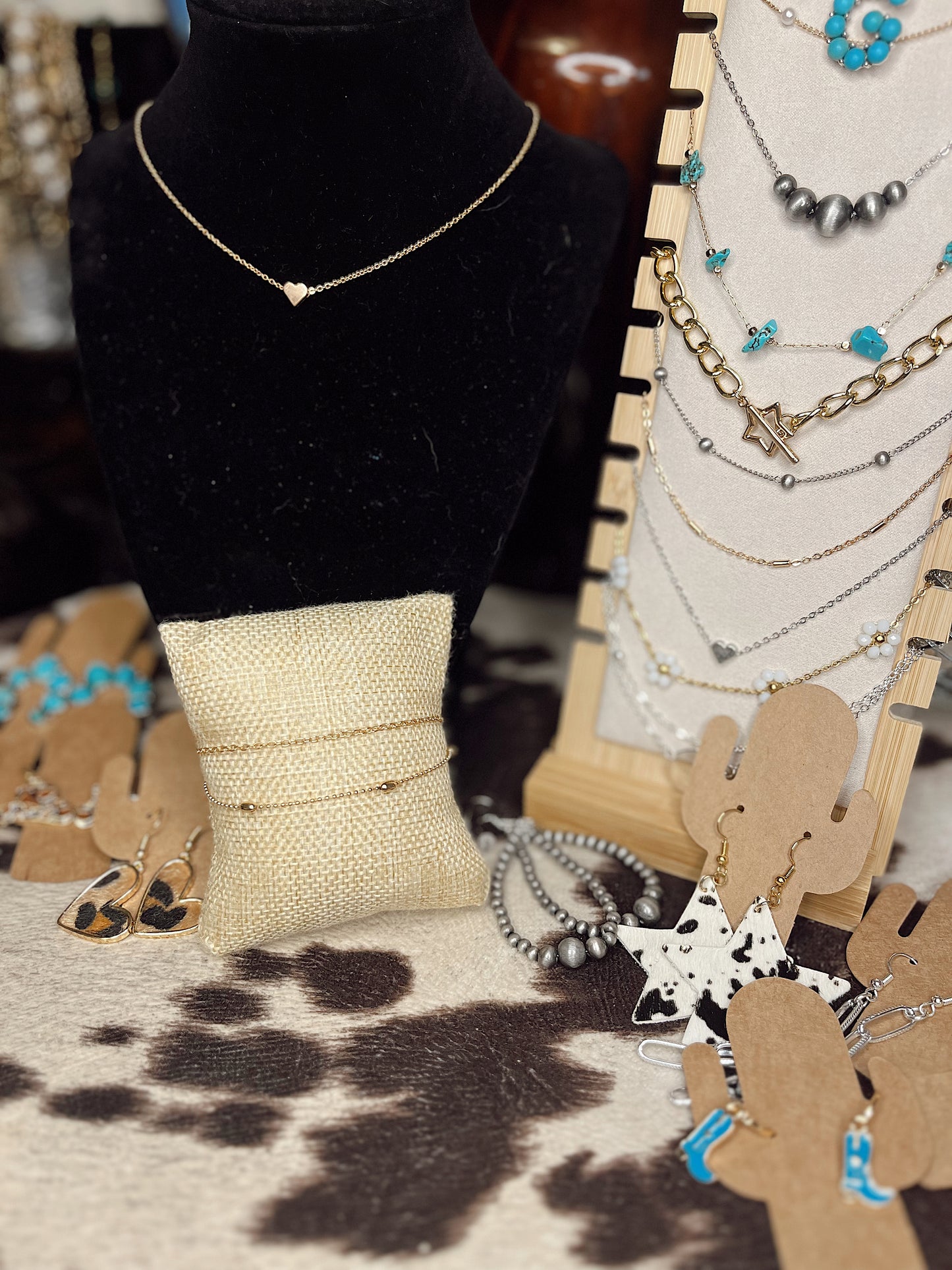 Gold Tube and Chain Anklet Set