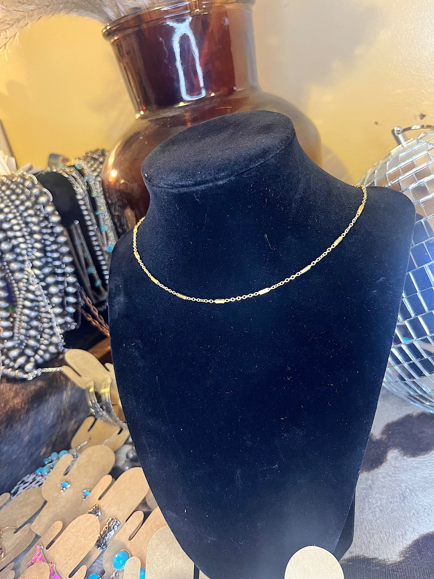 Dainty Gold Tube Shape Chain