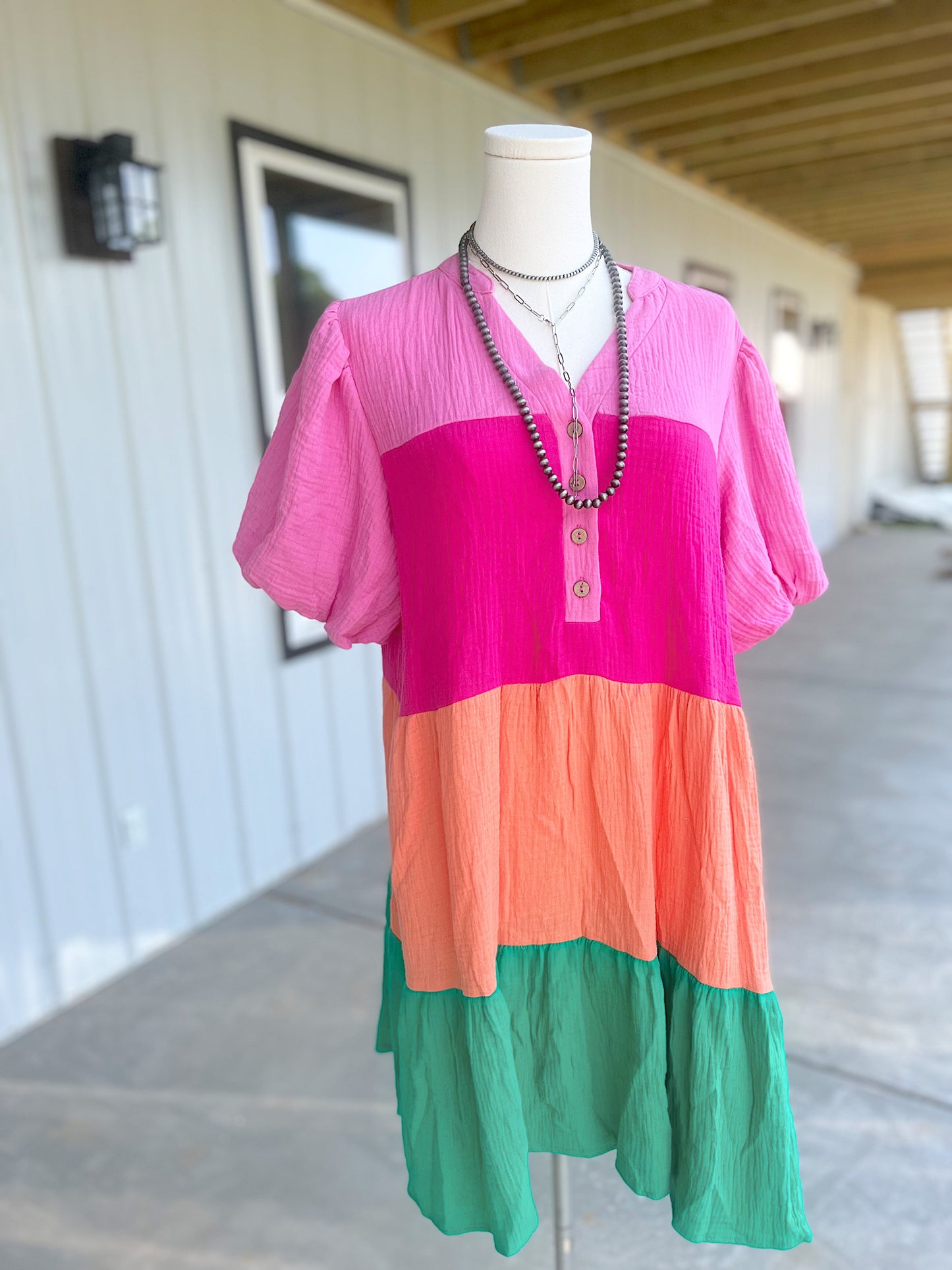Multicolor Color Block Dress