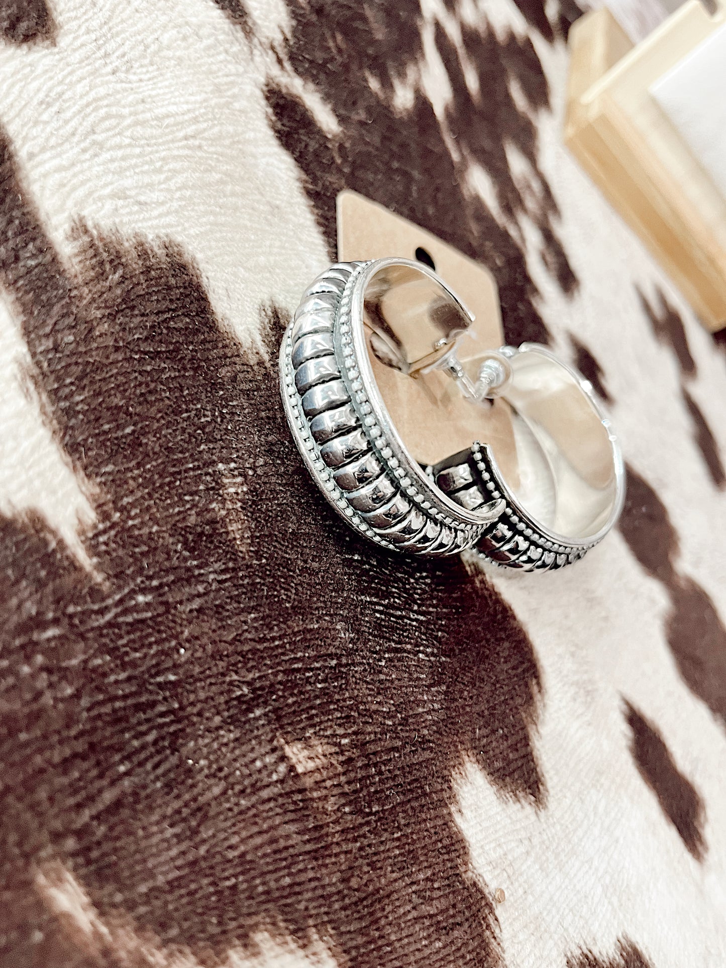 Western Bubble Textured Hoop Earrings