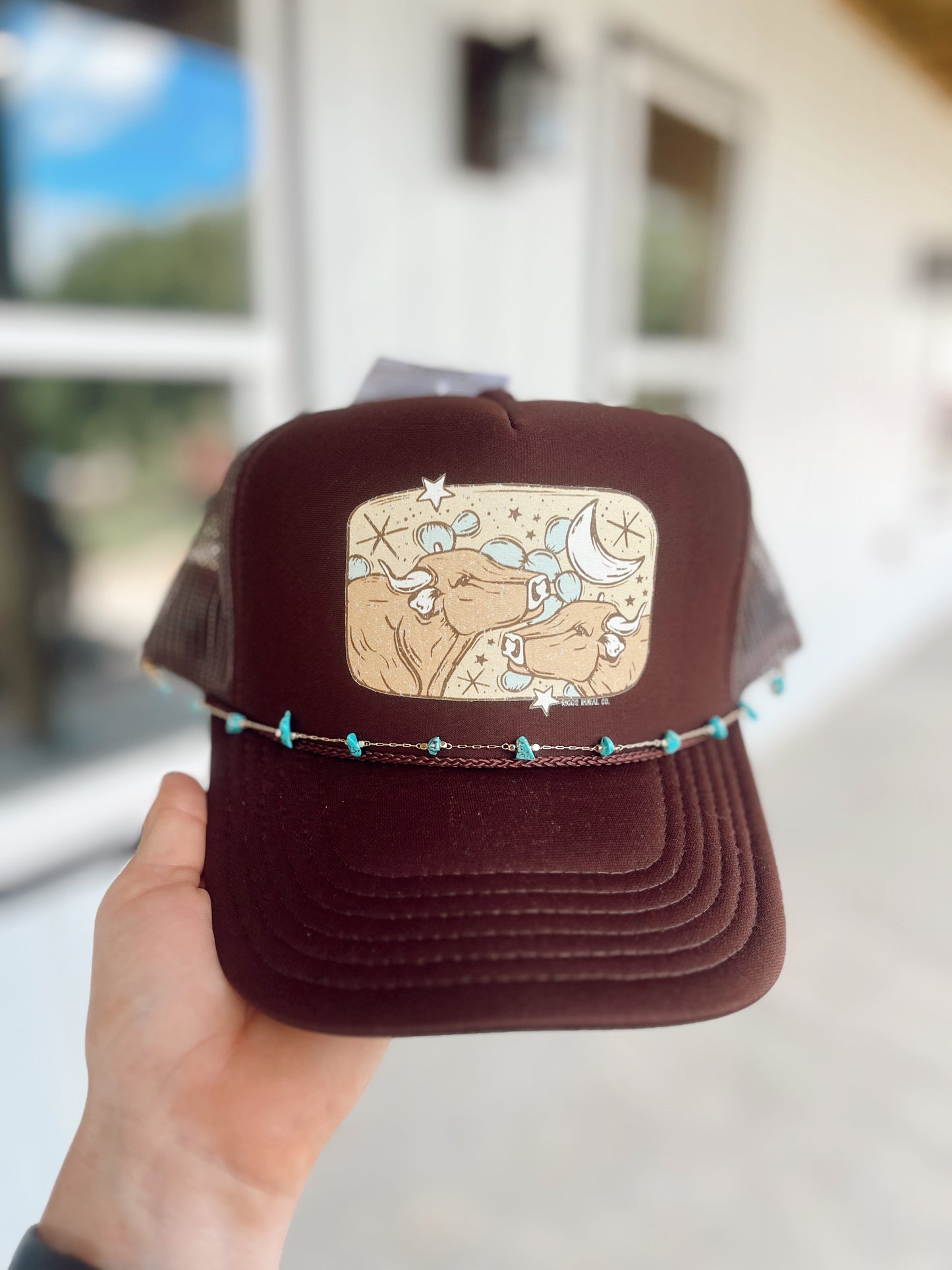 Turquoise/Gold Trucker Hat Chain