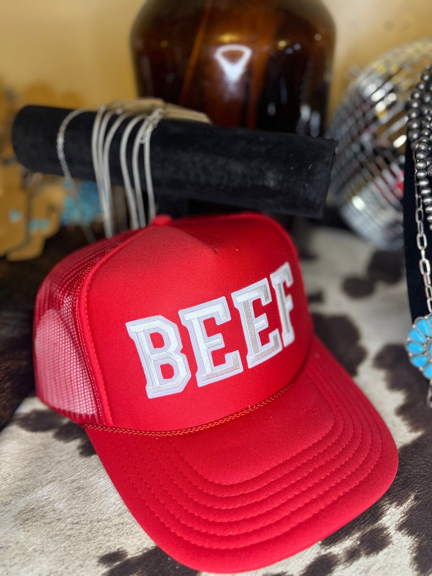 Red BEEF Trucker Hat