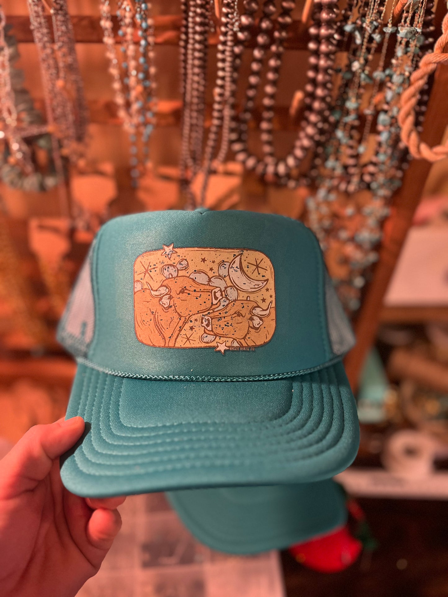 Cows Over Moon Trucker Hat