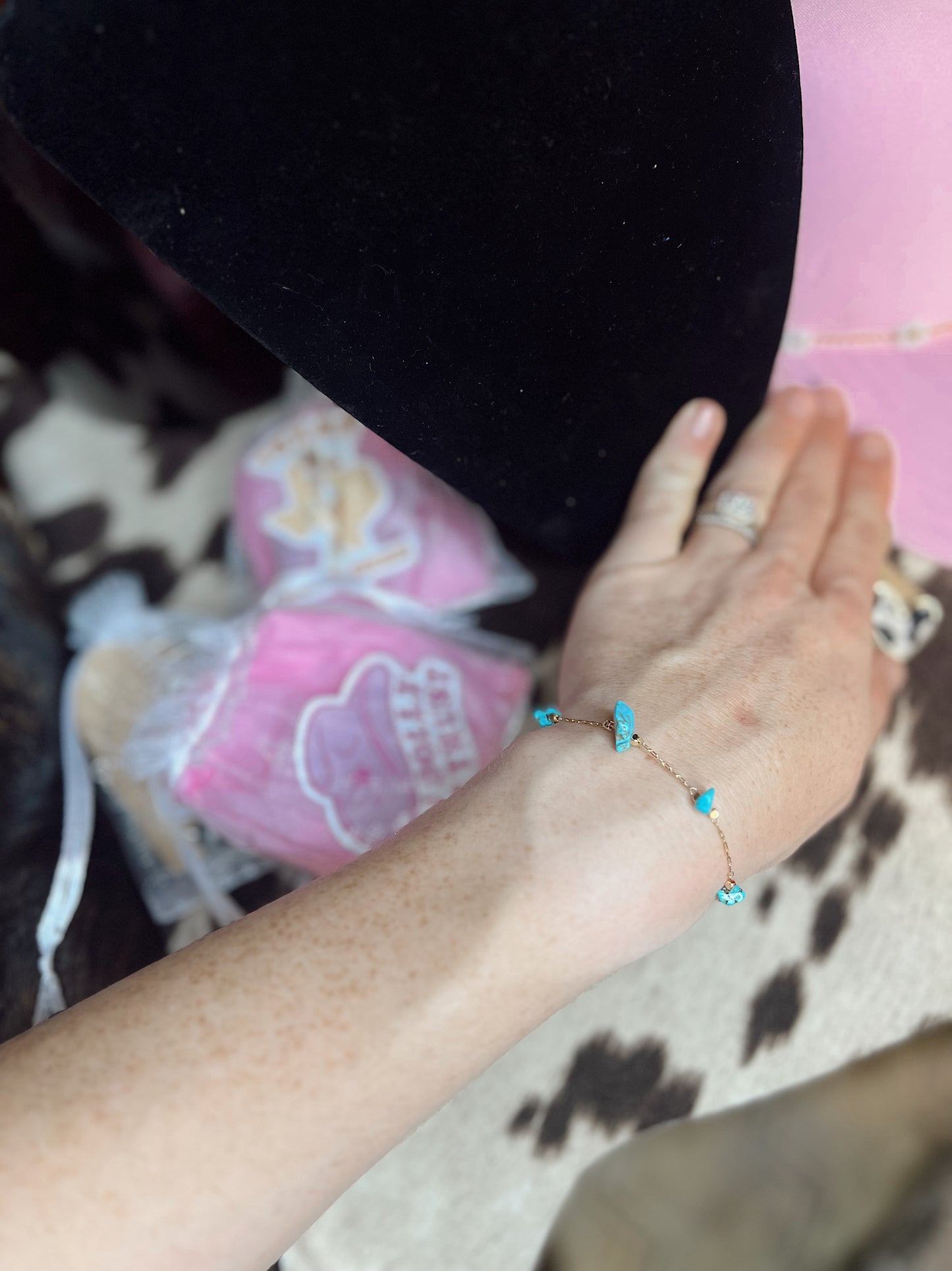 Turquoise Chip Chain Bracelet