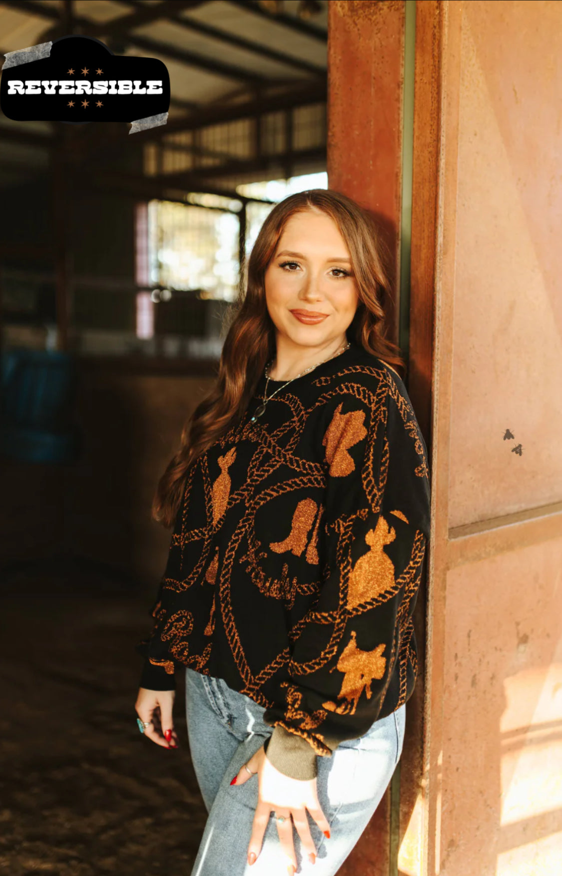 Copper Cowboy Reversible Sweater