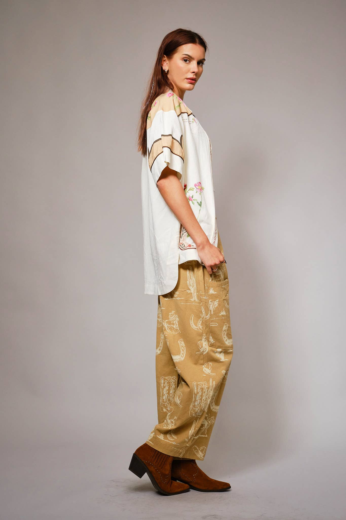 Western Wide Leg Comfy Pants