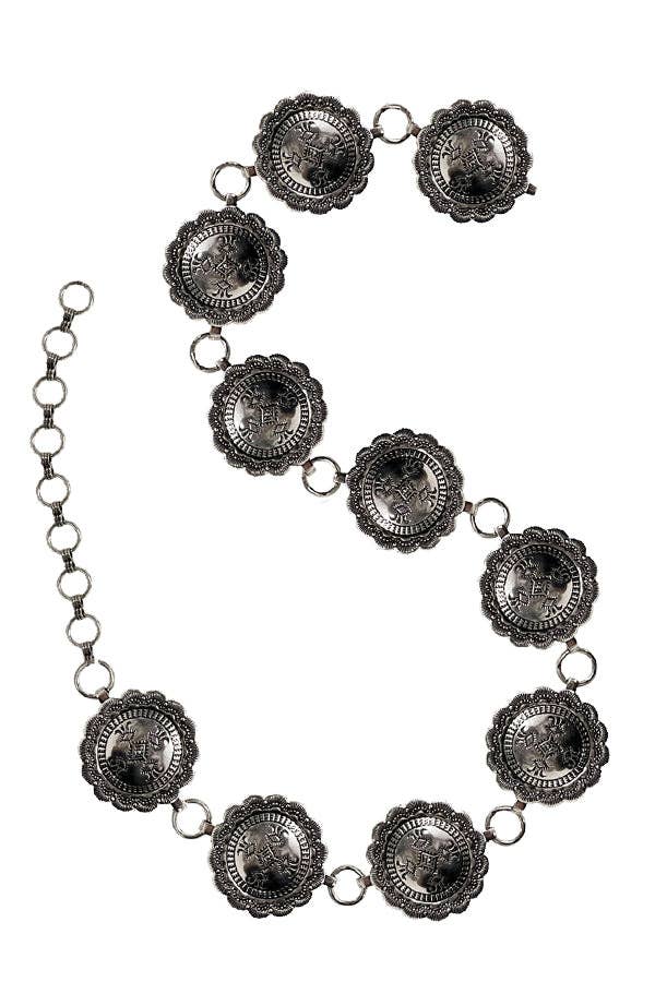 Western Metal Concho Chain Belt