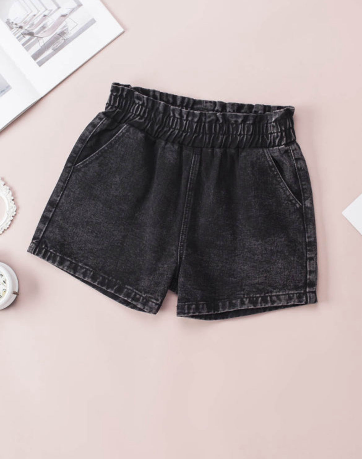 Retro Black High Waisted Shorts