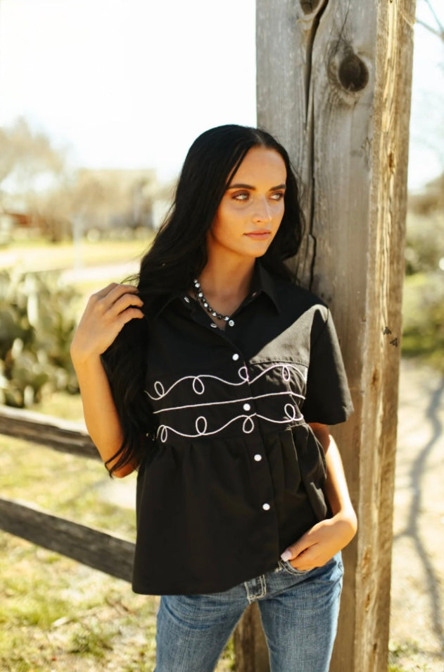 Loopty Lou Button Up Top