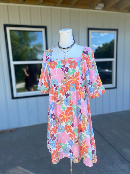 Summer Floral Babydoll Dress