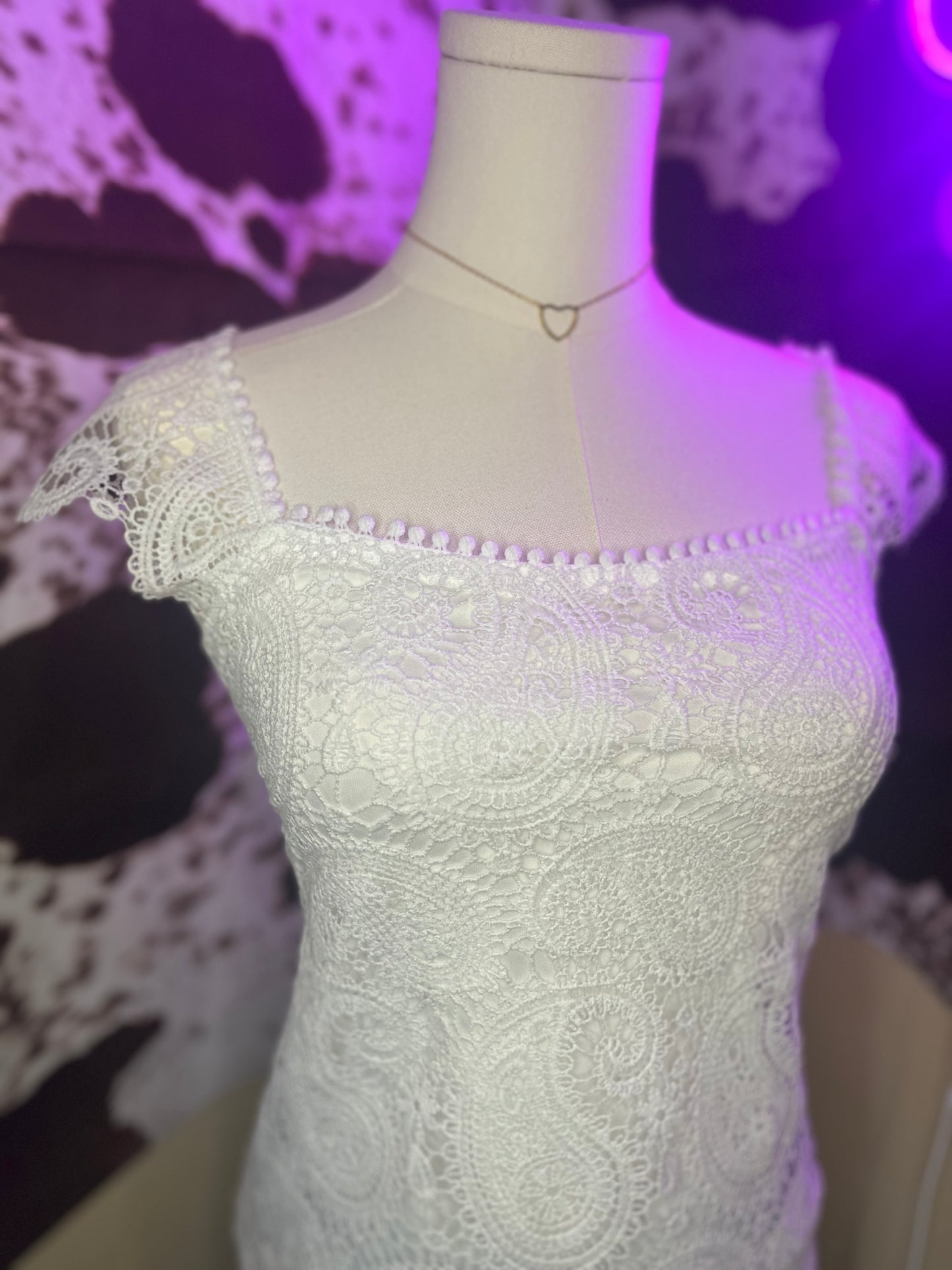 White Paisley Lace Top