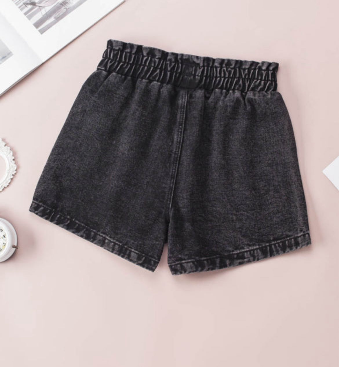 Retro Black High Waisted Shorts