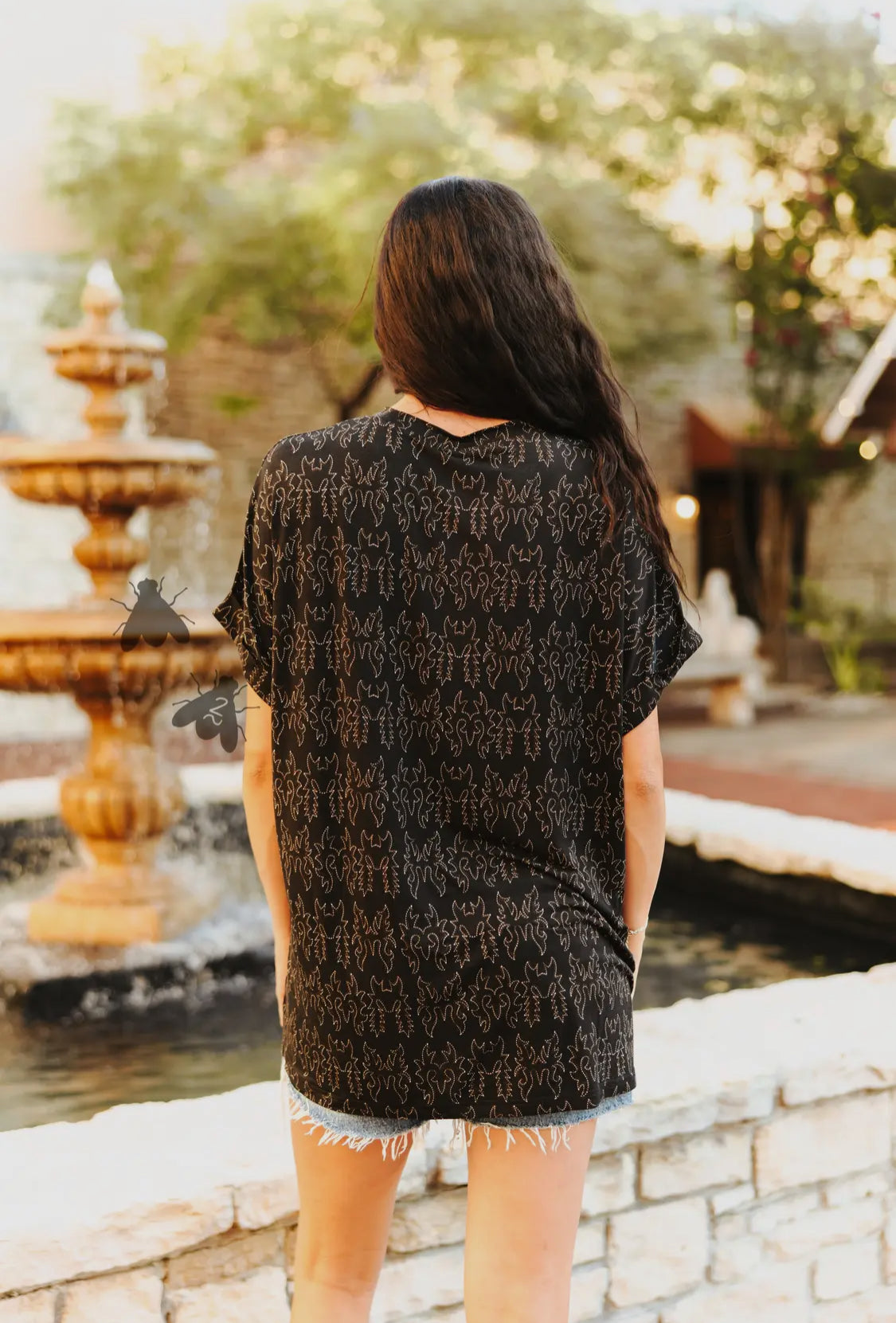 Midnight Mesa Mom Cuff Tee