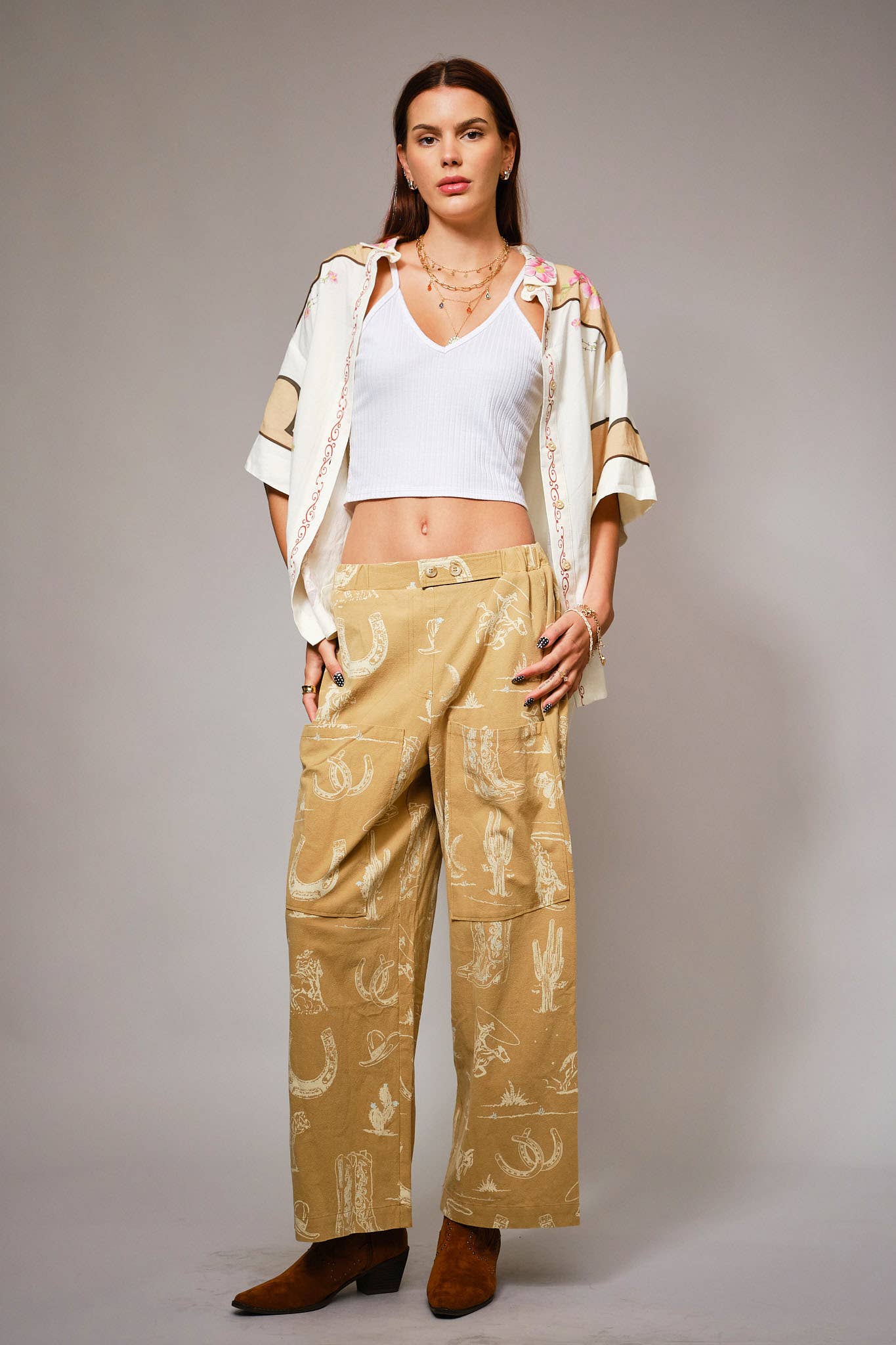 Western Wide Leg Comfy Pants