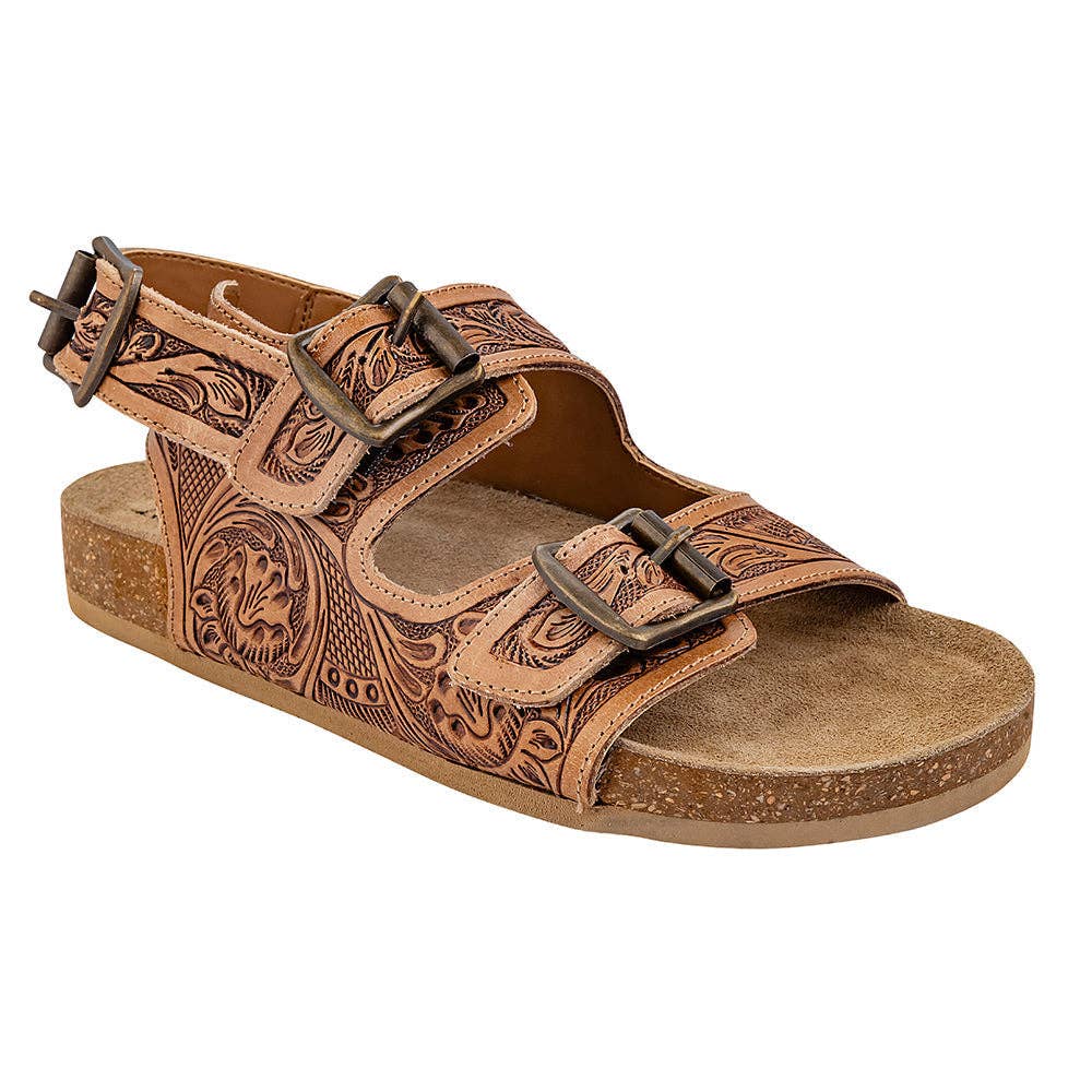 Dixon Trails Hand-Tooled Sandals by Myra