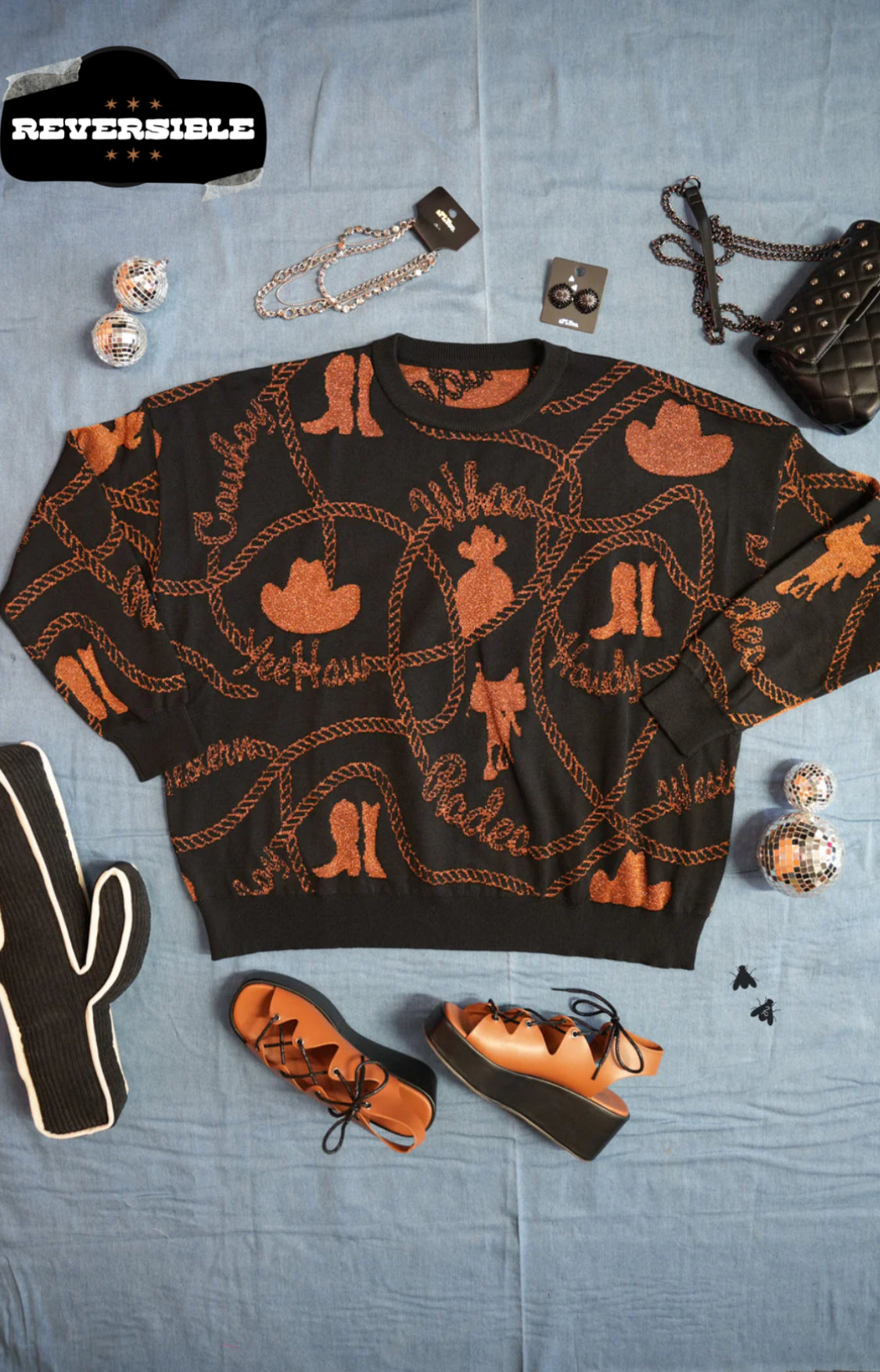 Copper Cowboy Reversible Sweater
