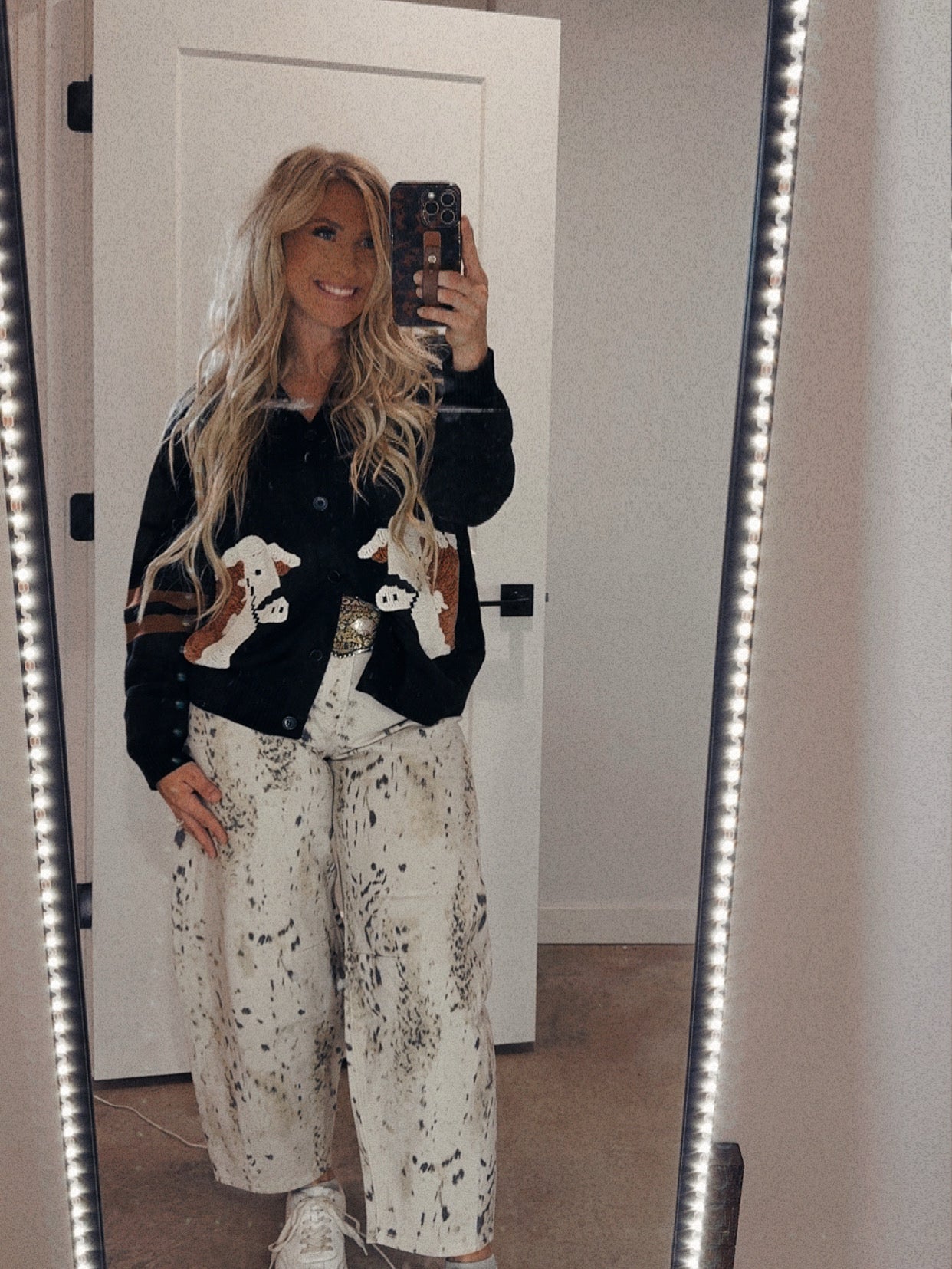 KanCan Brindle Cowprint Horseshoe Jeans