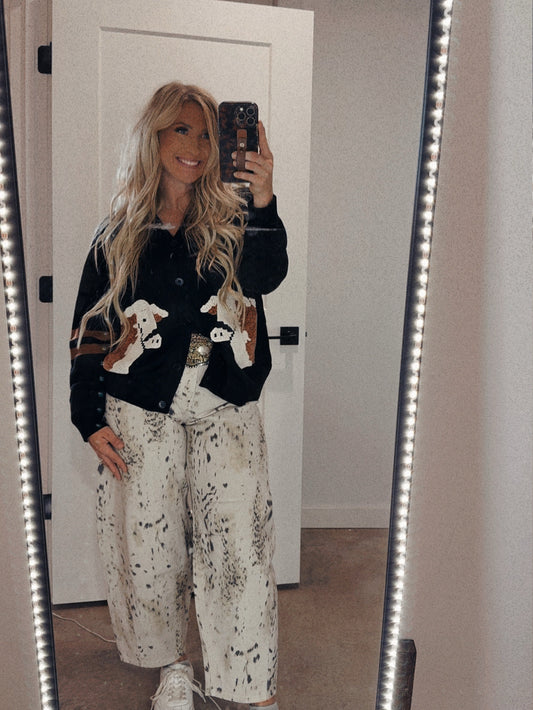 KanCan Brindle Cowprint Horseshoe Jeans