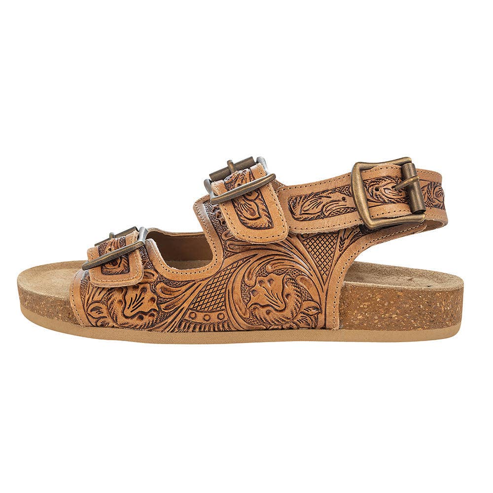 Dixon Trails Hand-Tooled Sandals by Myra