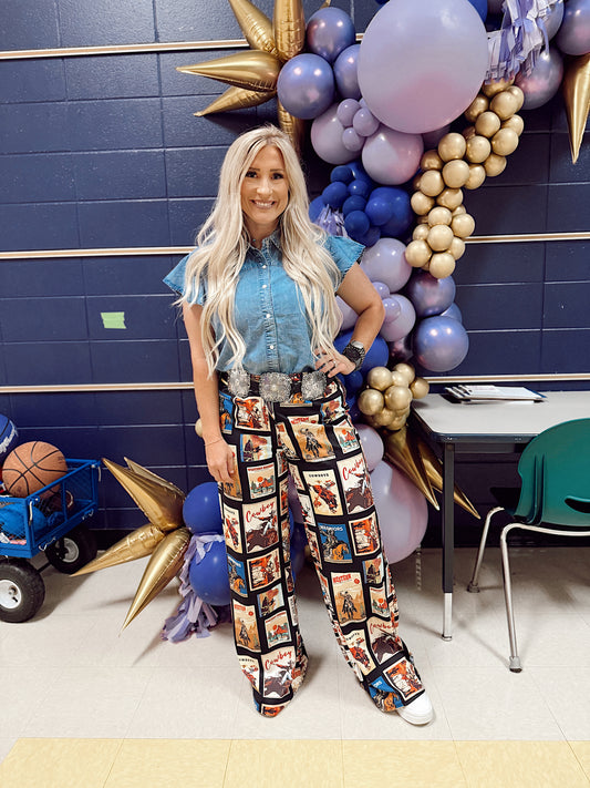 Western Cowboy Stamps Slacks