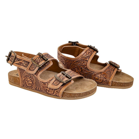 Dixon Trails Hand-Tooled Sandals by Myra