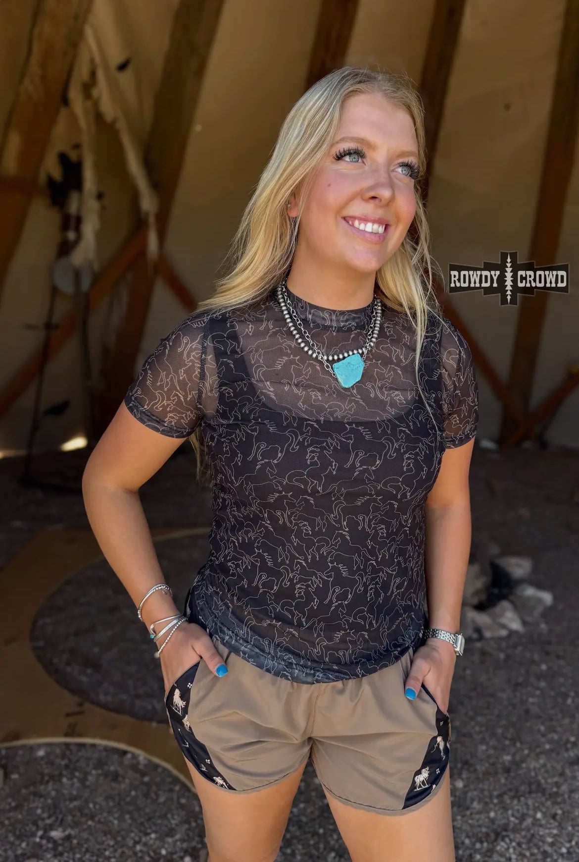 Lariat Mesh Top